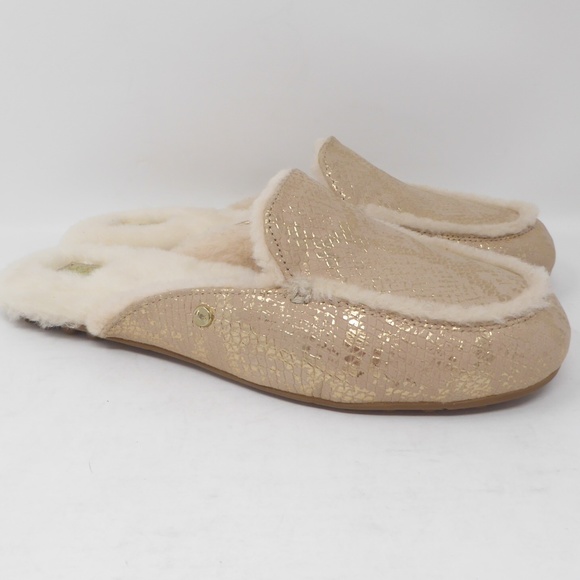 UGG Lane Sheepskin Slip On Mule Snake Embossed NEW - Picture 1 of 7